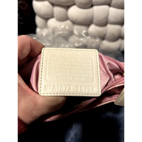 Coach 43758 Waverly Hearts Gold & Khaki PVC Crossbody Swingpack - Picture 11 of 14